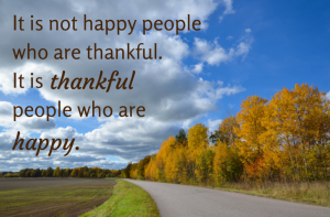 Thankful people are happy